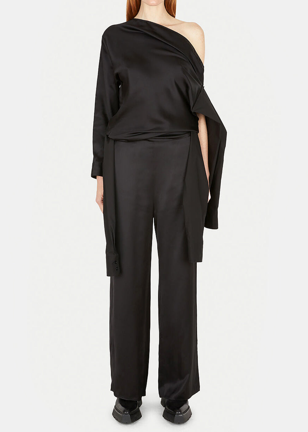 MM6 Maison Margiela Dropped Shoulder Jumpsuit - Black