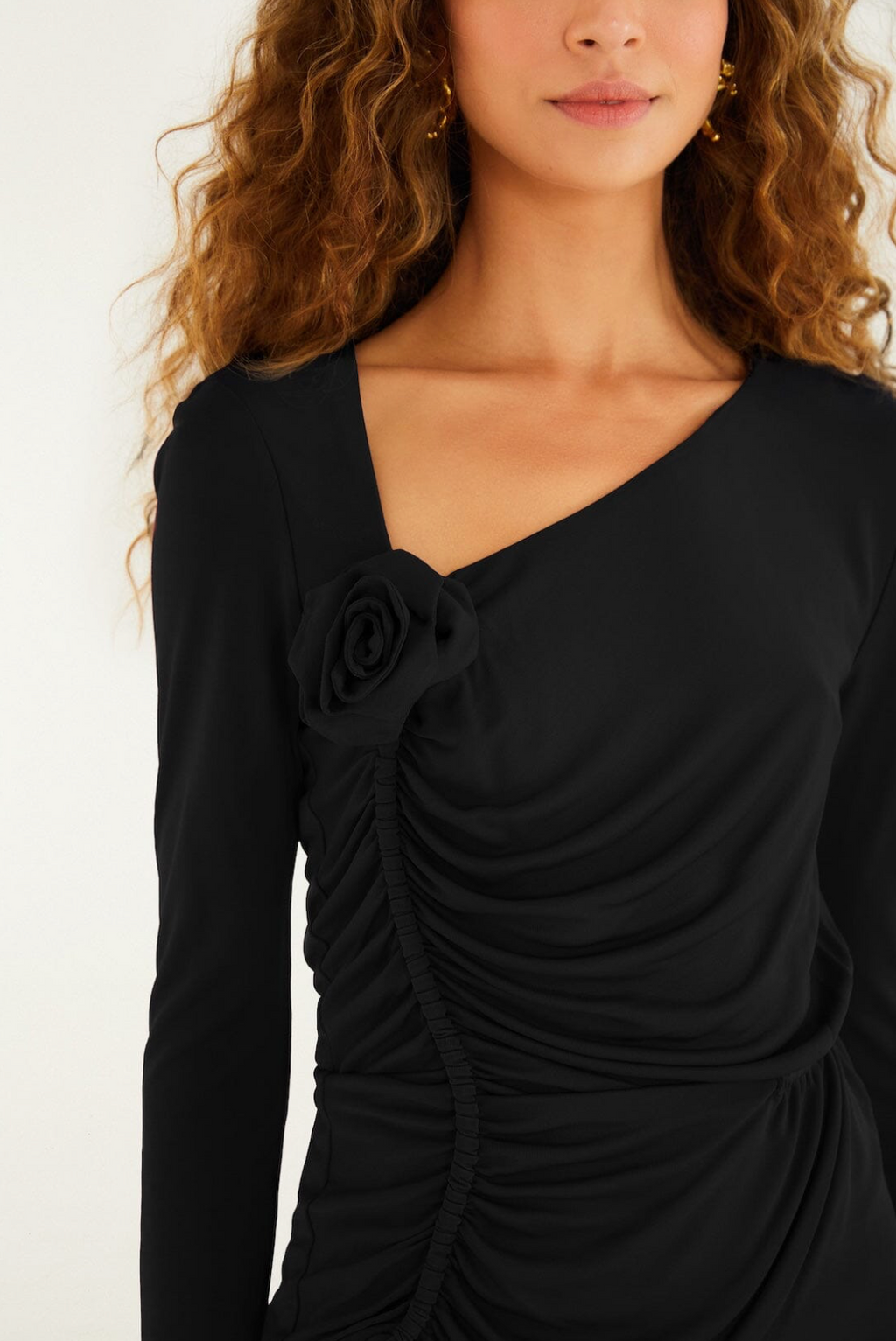 Farm Rio Black Flower Long Sleeves Blouse