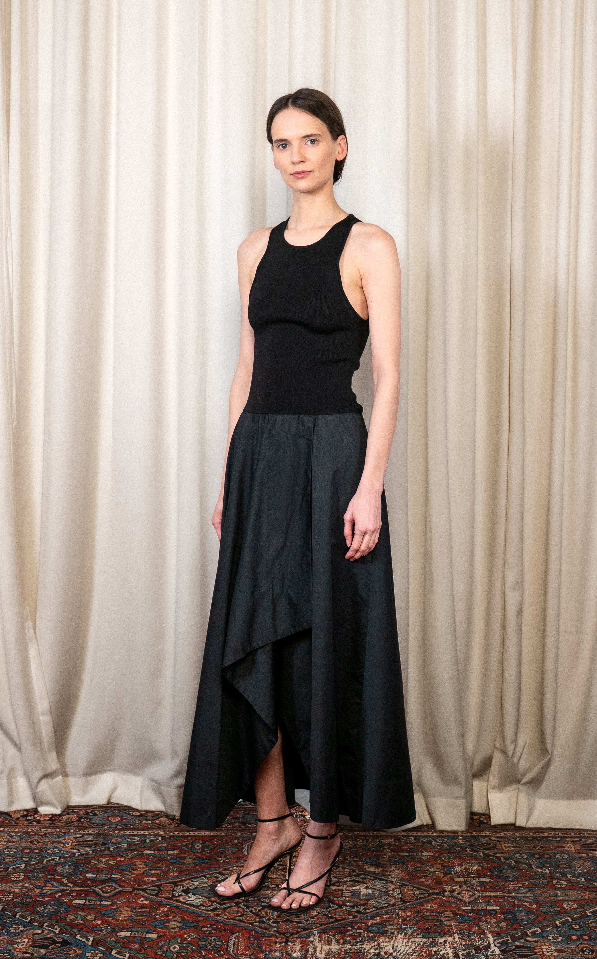 St. Agni Knit Bodice Asymmetrical Dress