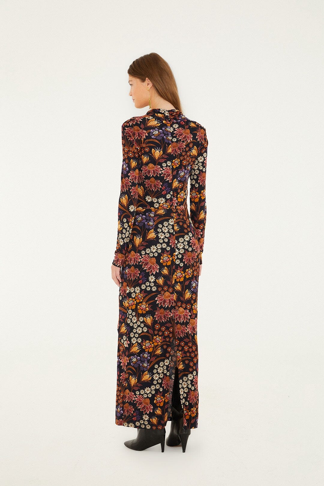 Farm Rio Black Lili Long Sleeve Maxi Dress Dress