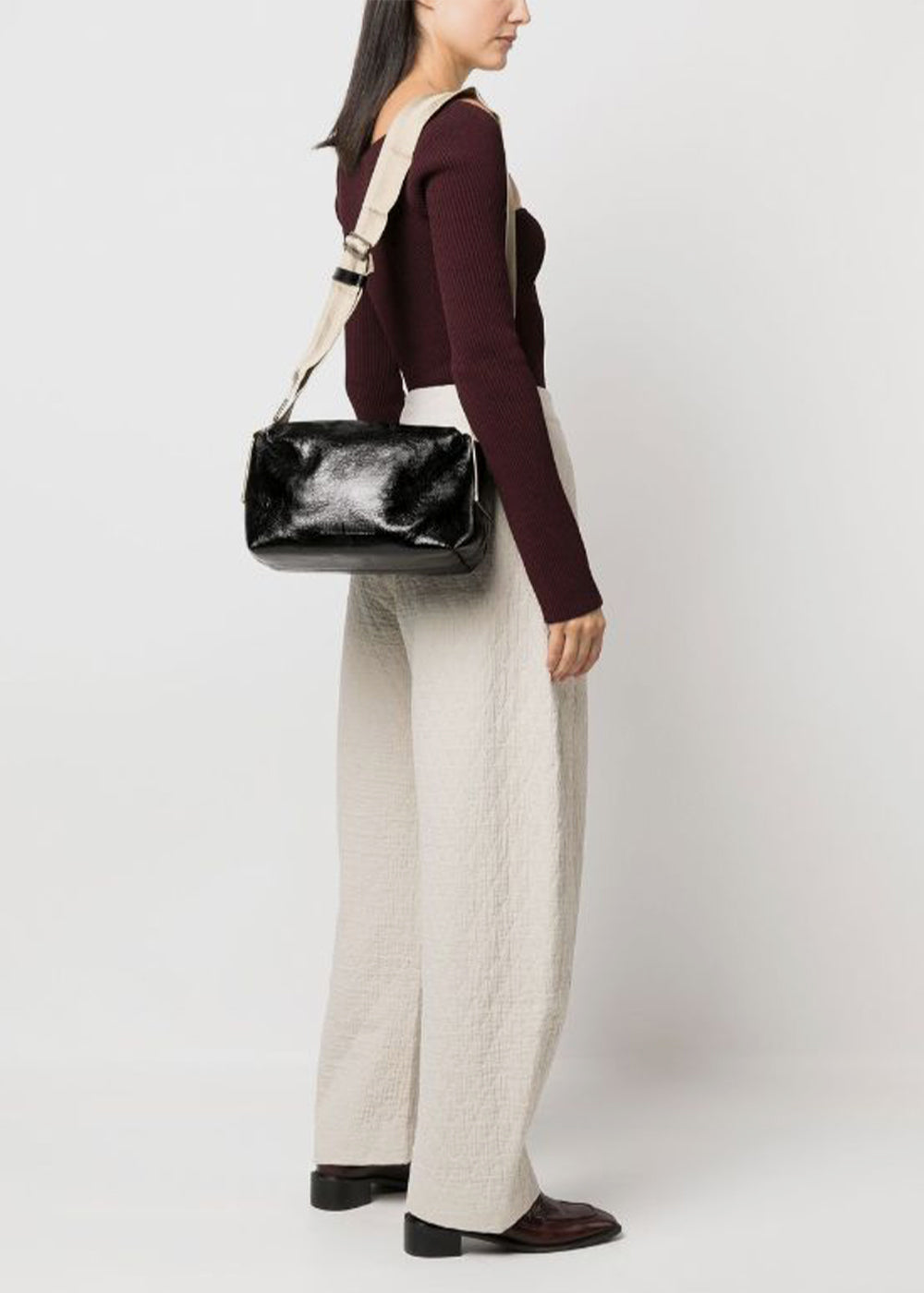 Uma Wang Medium Tofu Bag - Black/Mustard