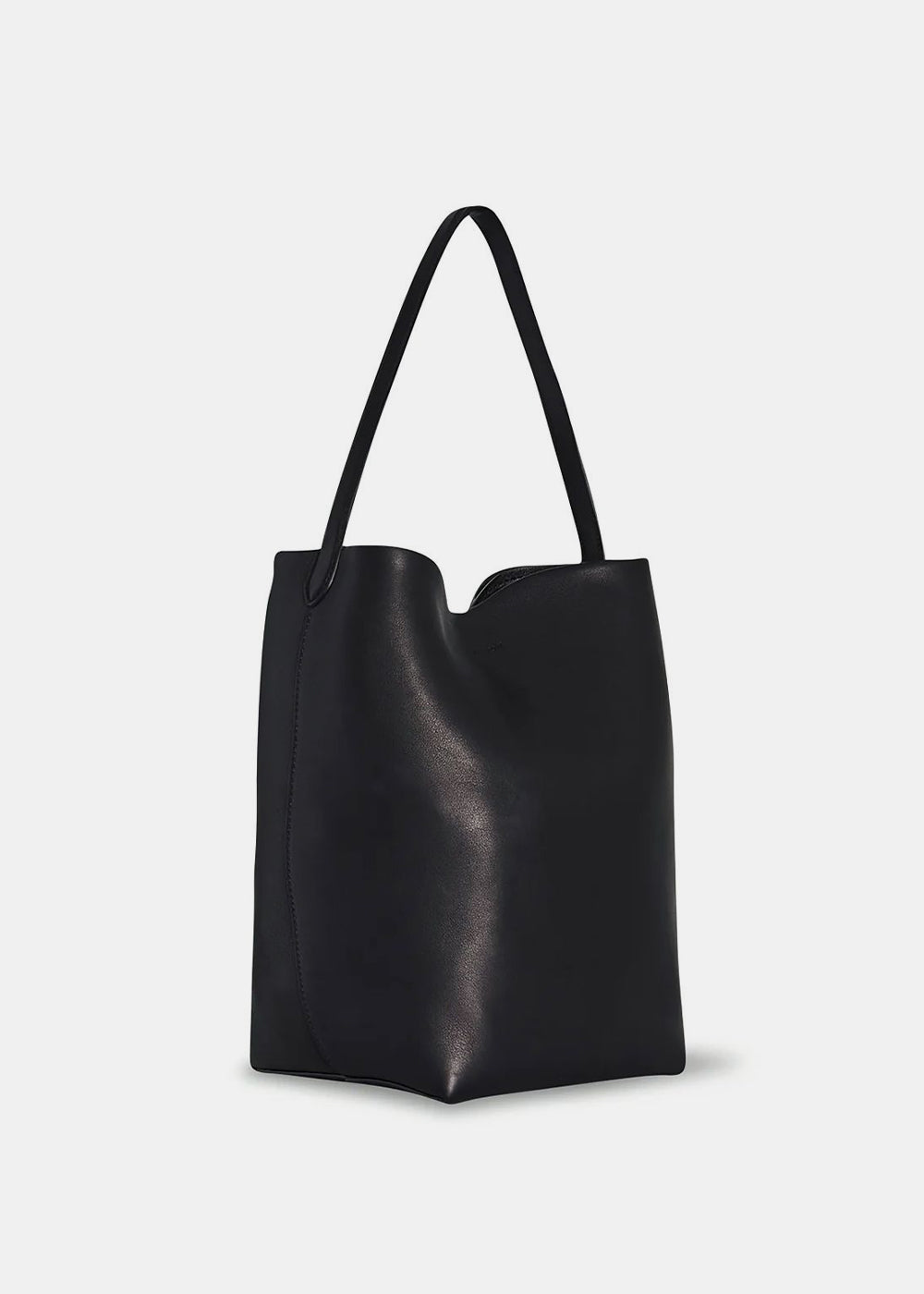 The Row Saddle Leather Medium N/S Park Tote - Black