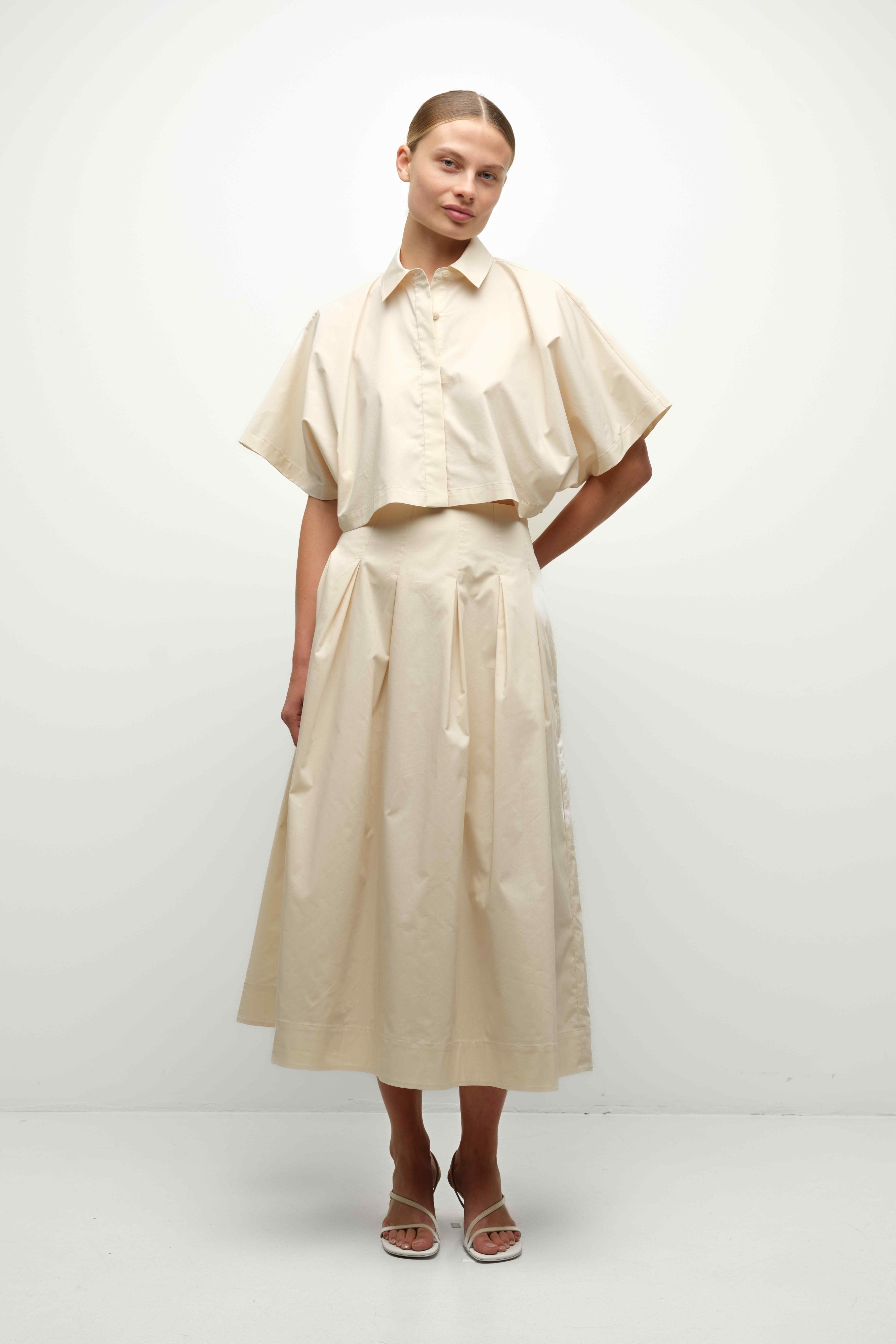 Jonathan Simkhai Blair S/S Shirt - Stone