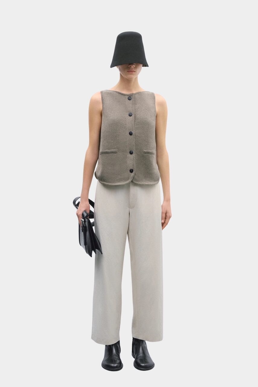 Cordera Boat-Neck Waistcoat - Taupe