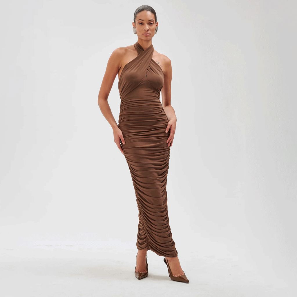 Ronny Kobo Bobbie Dress - Tobacco