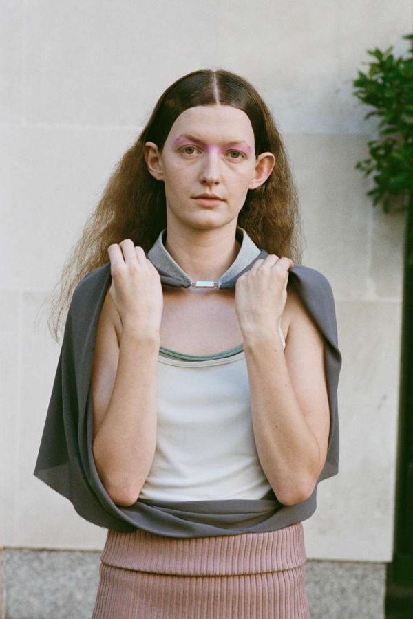 Jacek Gleba Bomber Shawl in Georgette Top