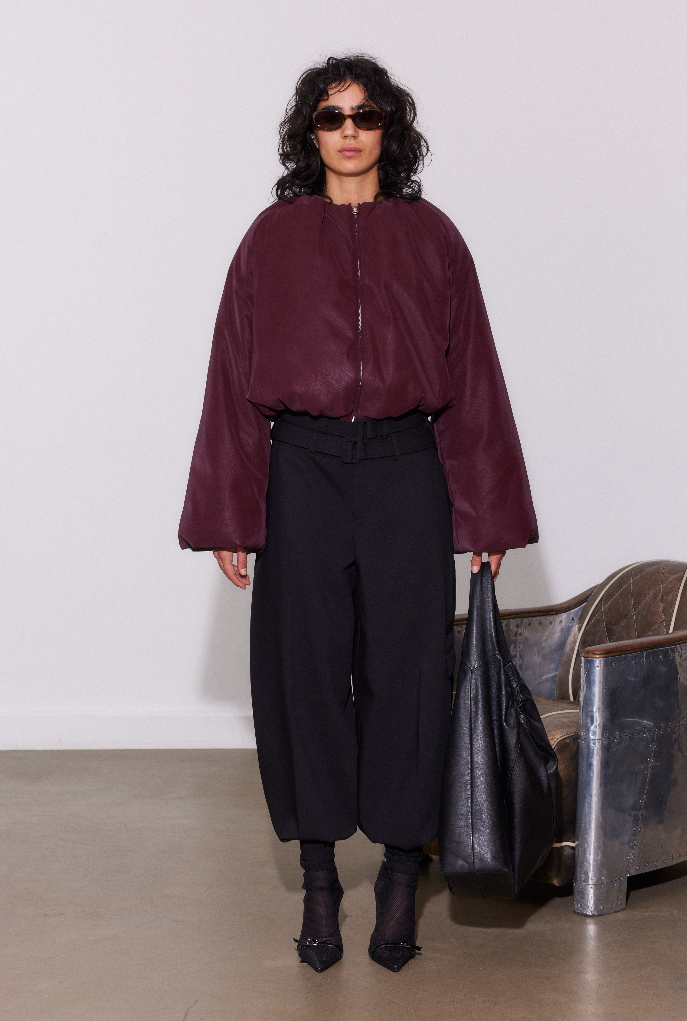 SAEMDI Bordeaux Bomber Jacket