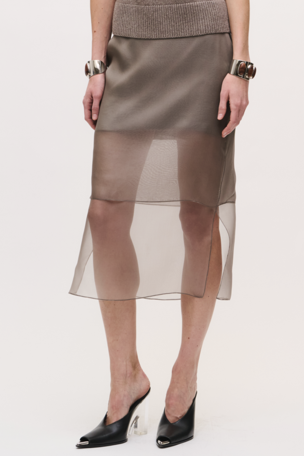Brandon Maxwell The Brett Pencil Skirt - Smoke
