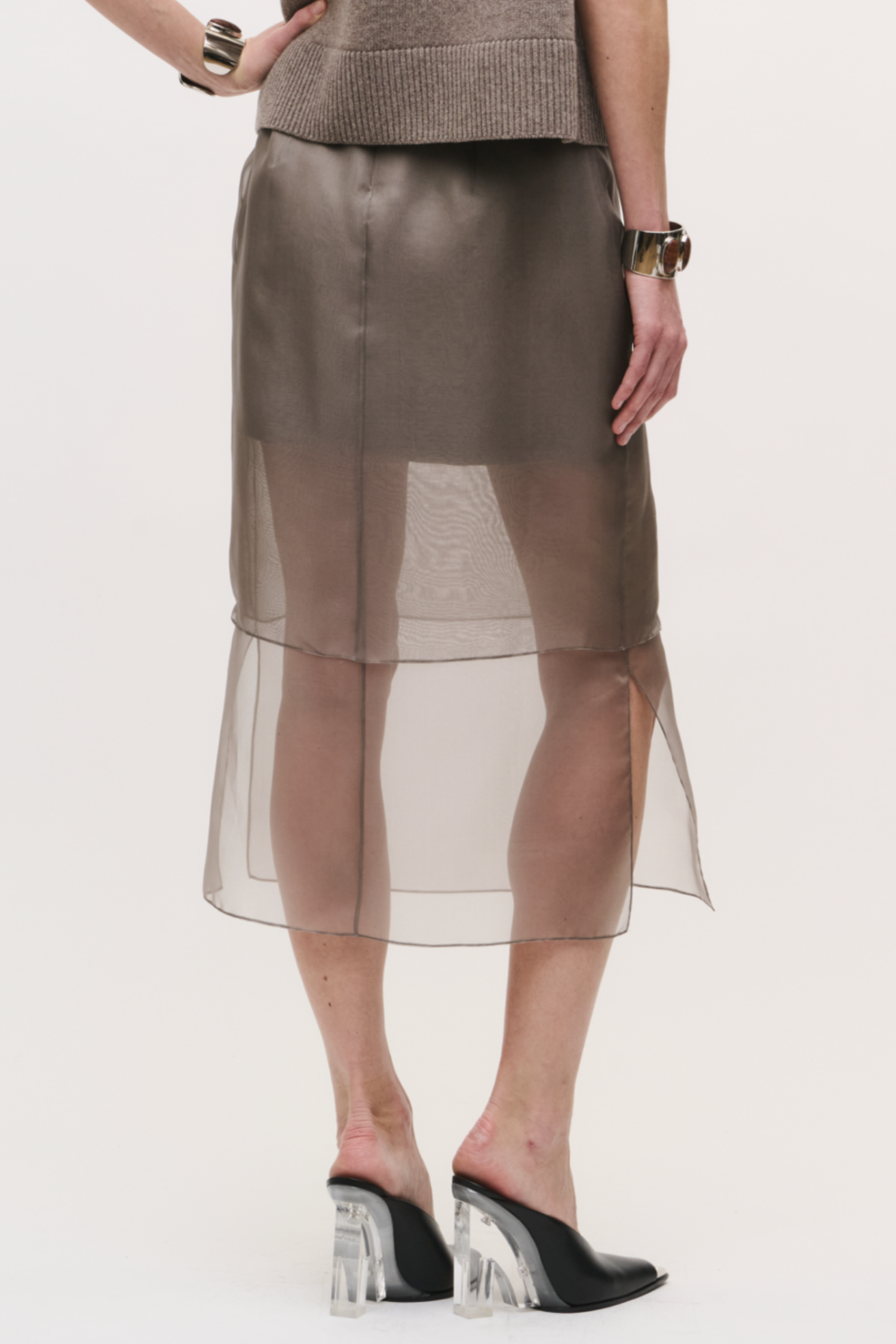 Brandon Maxwell The Brett Pencil Skirt - Smoke