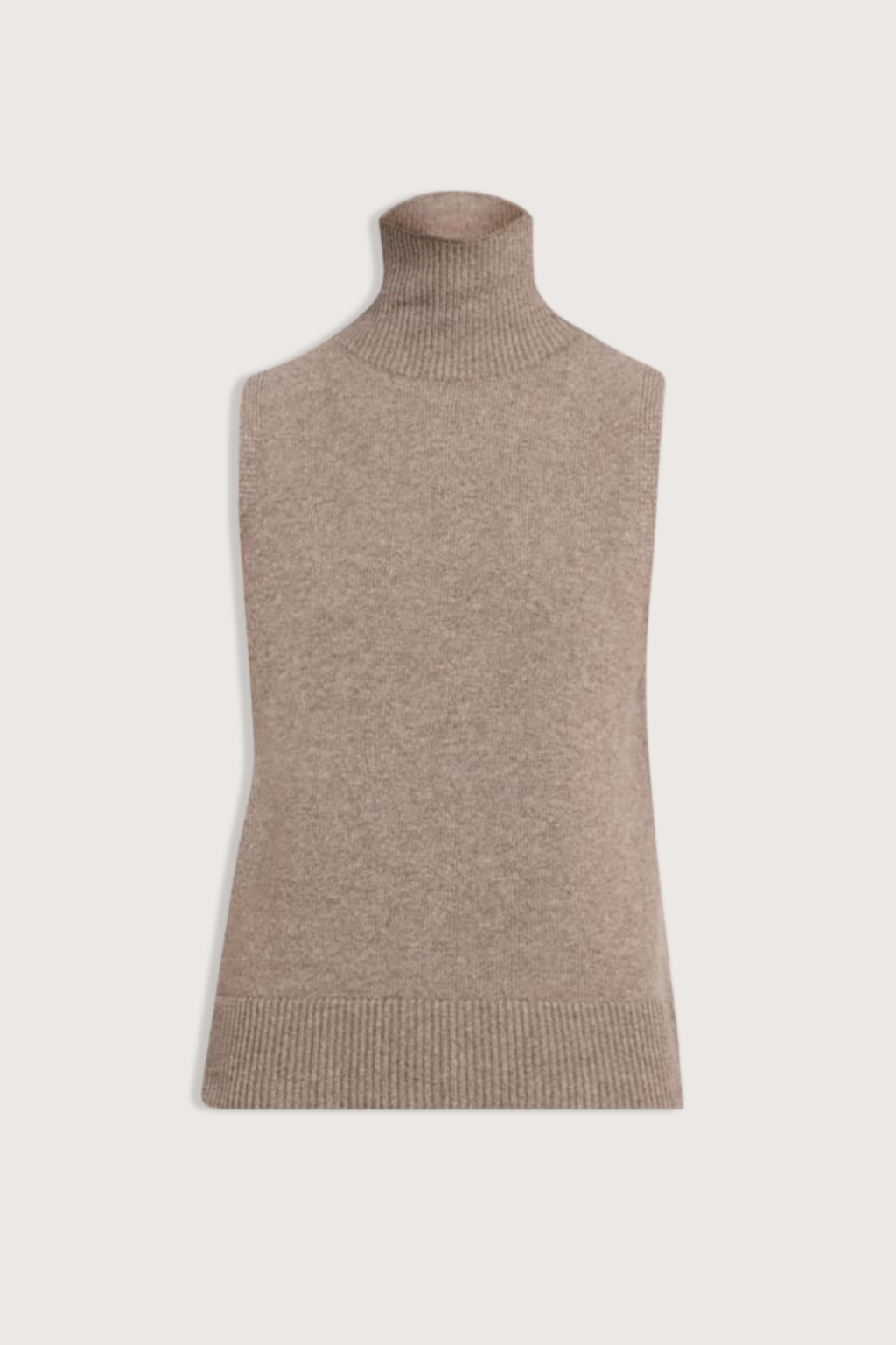 Brandon Maxwell The Bruno Sleeveless Hi Neck Sweater - Truffle