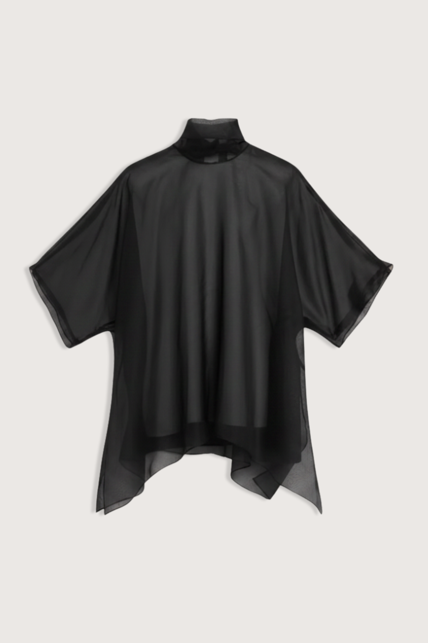Brandon Maxwell The Cali Organza Blouse With Neck Tie - Black