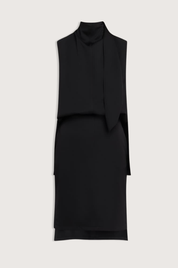 Brandon Maxwell The Noa Mock Neck Dress - Black
