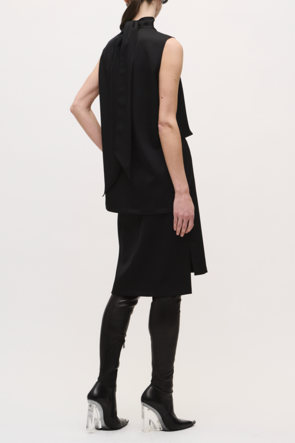 Brandon Maxwell The Noa Mock Neck Dress - Black