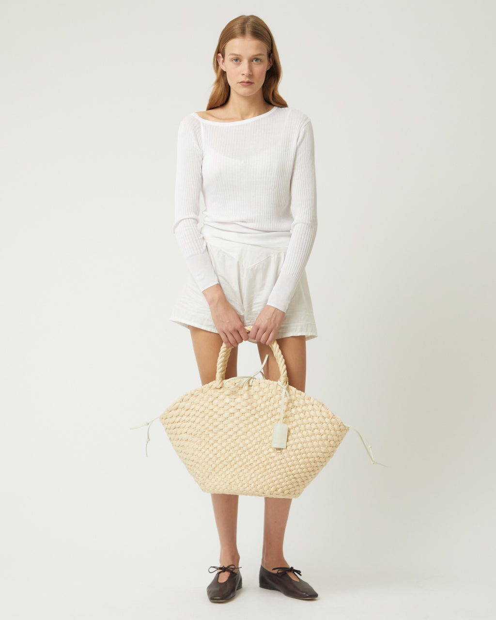 BRIE LEON Straw Basket Tote
