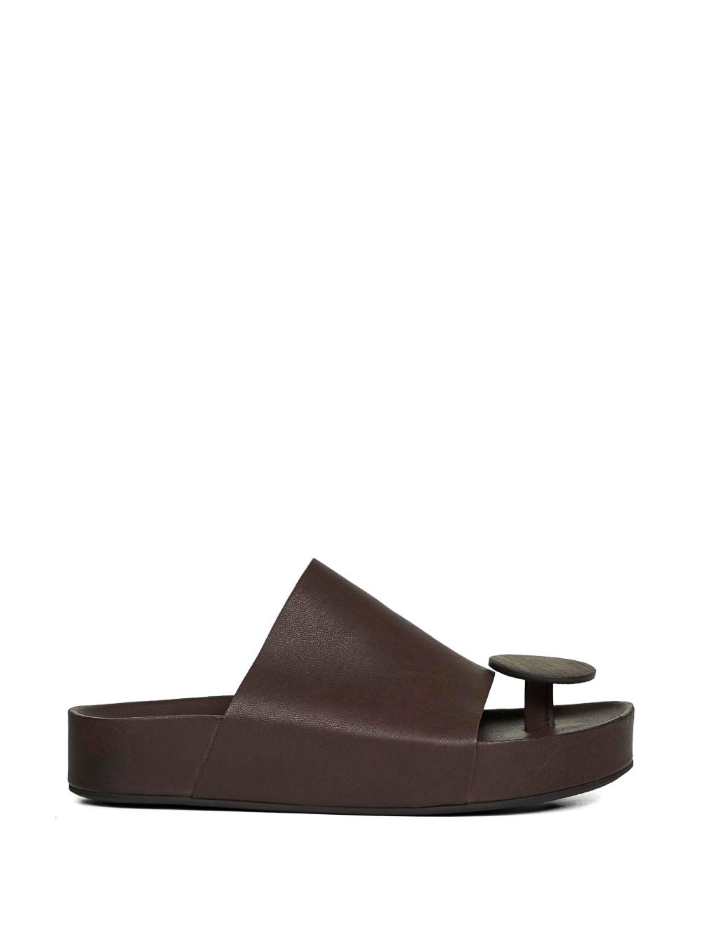 Uma Wang Leather Flat Sandals - Brown