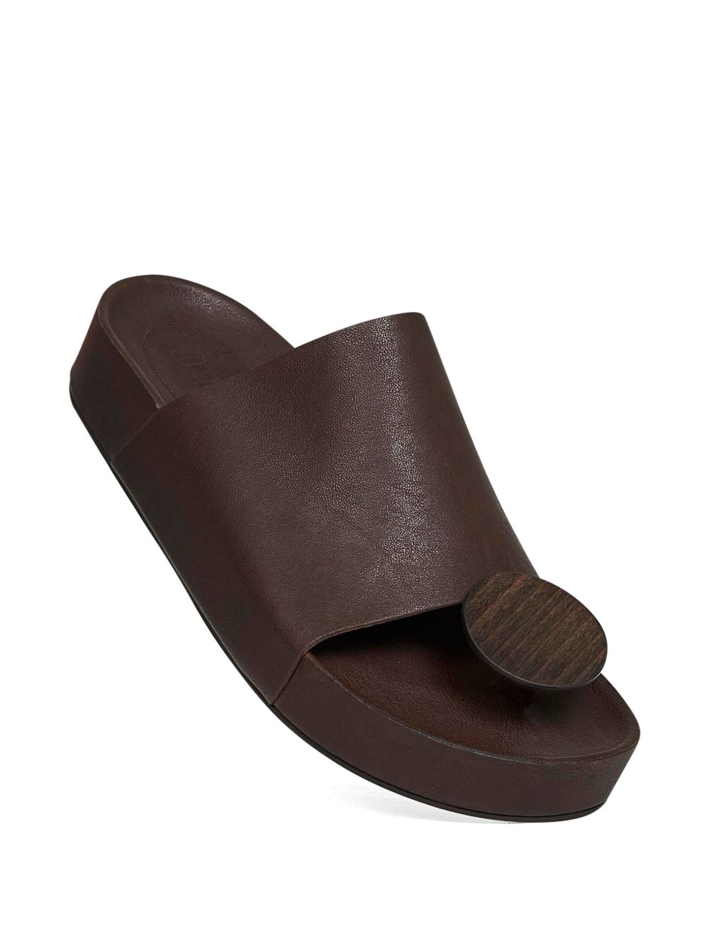 Uma Wang Leather Flat Sandals - Brown