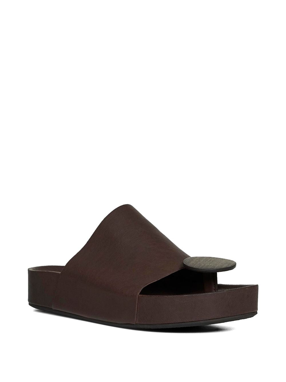Uma Wang Leather Flat Sandals - Brown