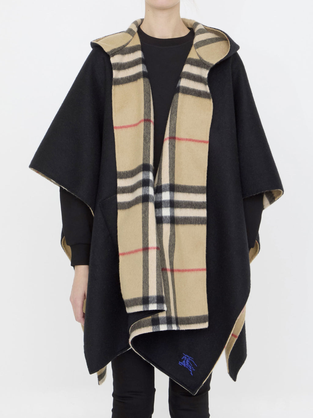 Burberry Cashmere Cape - Black/Neutrals