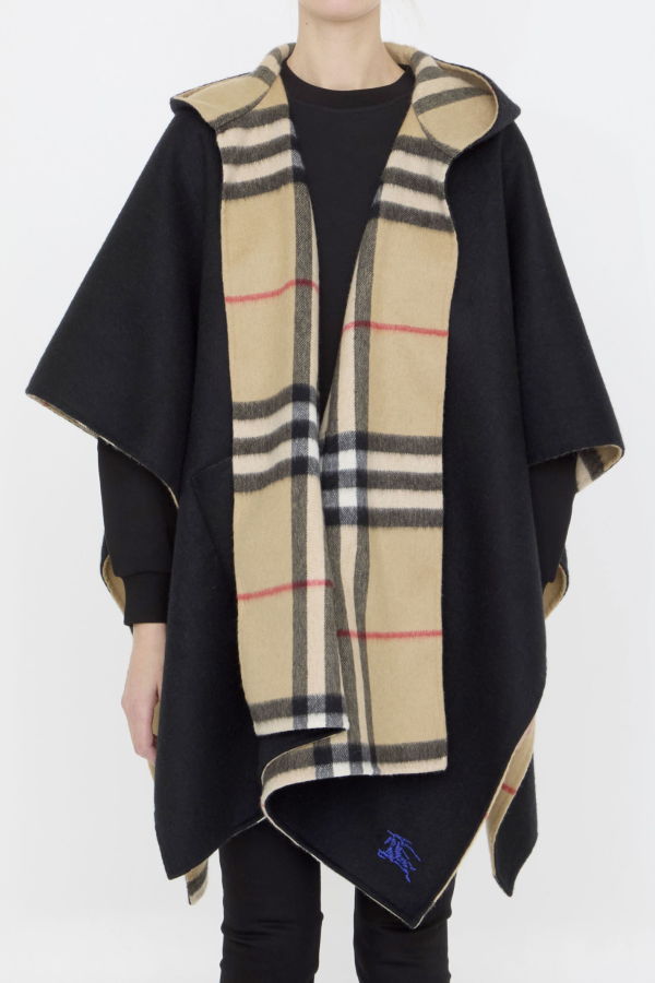 Burberry Cashmere Cape - Black/Neutrals