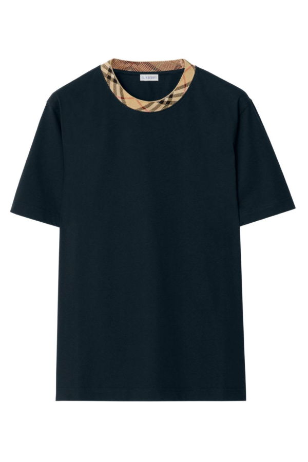Burberry Check Motif Cotton T-Shirt