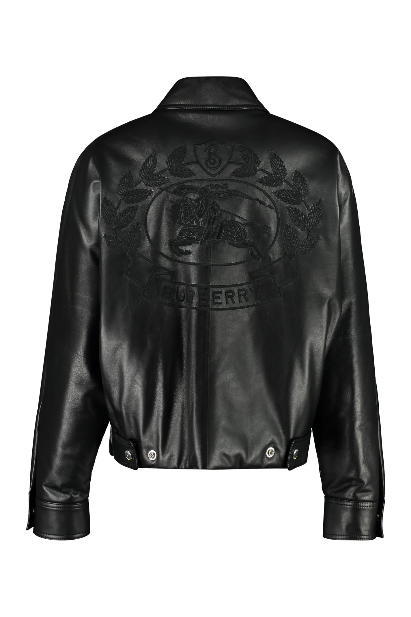 Burberry Lambskin Bomber Jacket - Black
