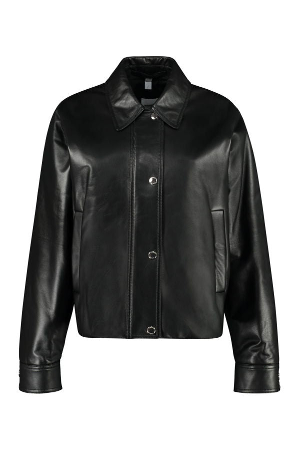 Burberry Lambskin Bomber Jacket - Black