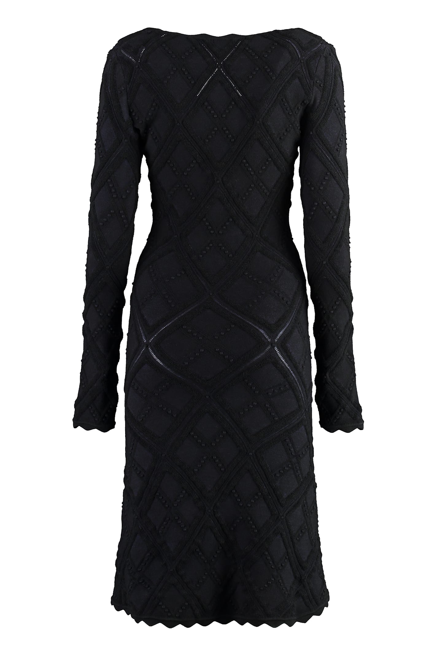 Burberry Scalloped Detail Dress - Black