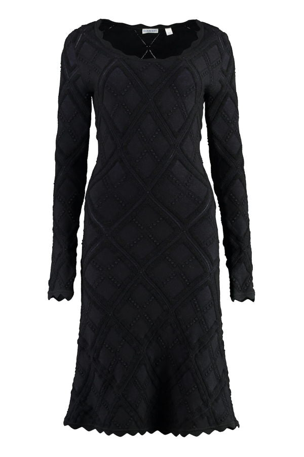 Burberry Scalloped Detail Dress - Black