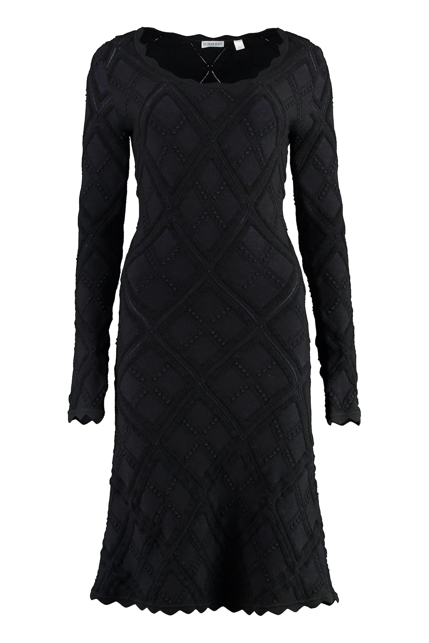 Burberry Scalloped Detail Dress - Black