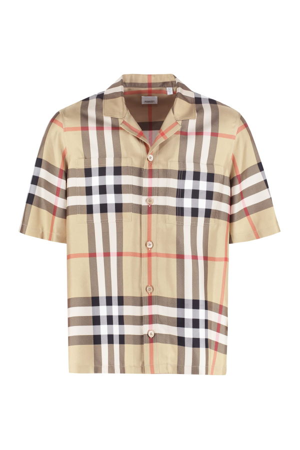 Burberry Short Sleeve Silk Shirt - Beige