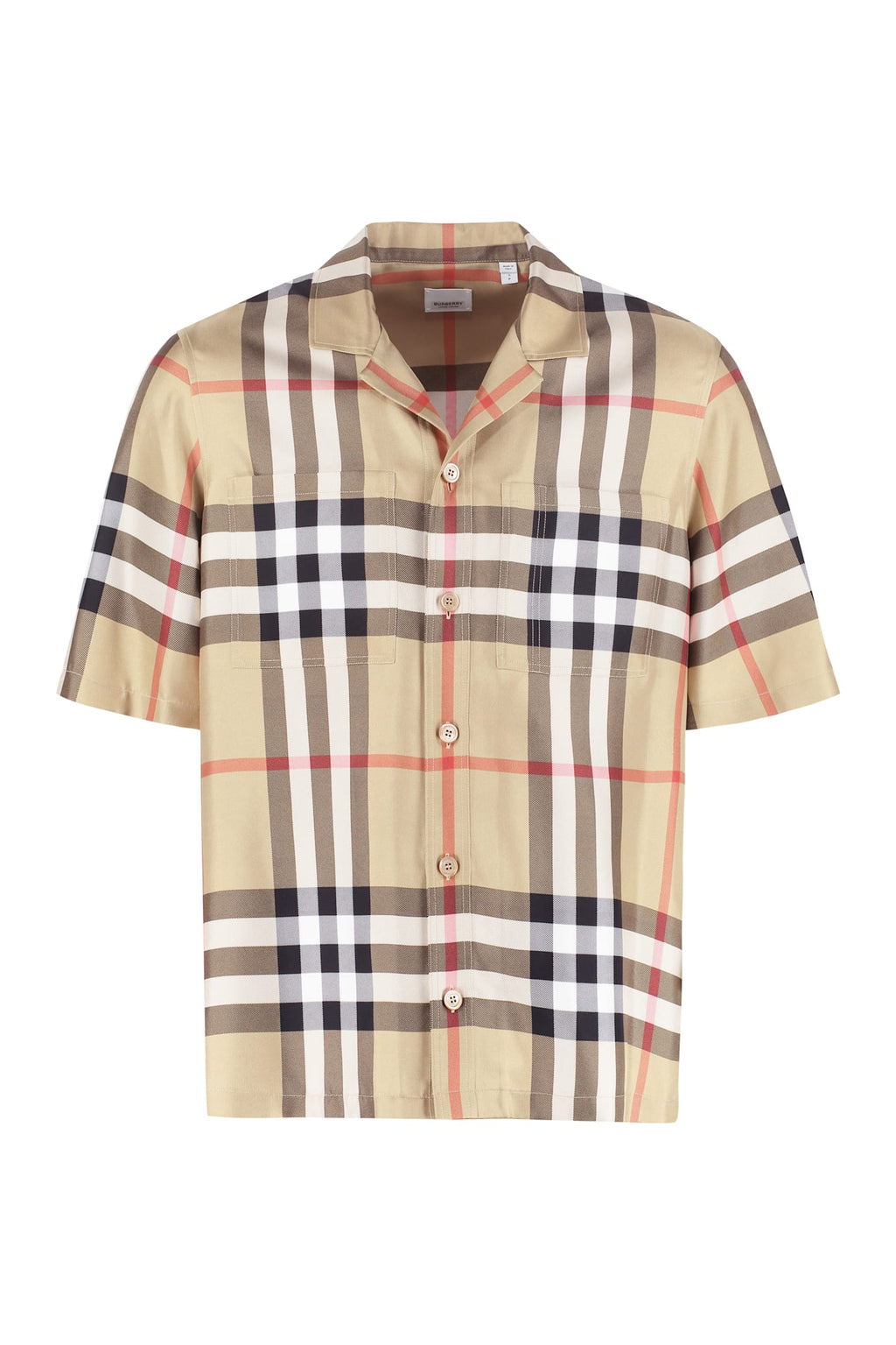 Burberry Short Sleeve Silk Shirt - Beige