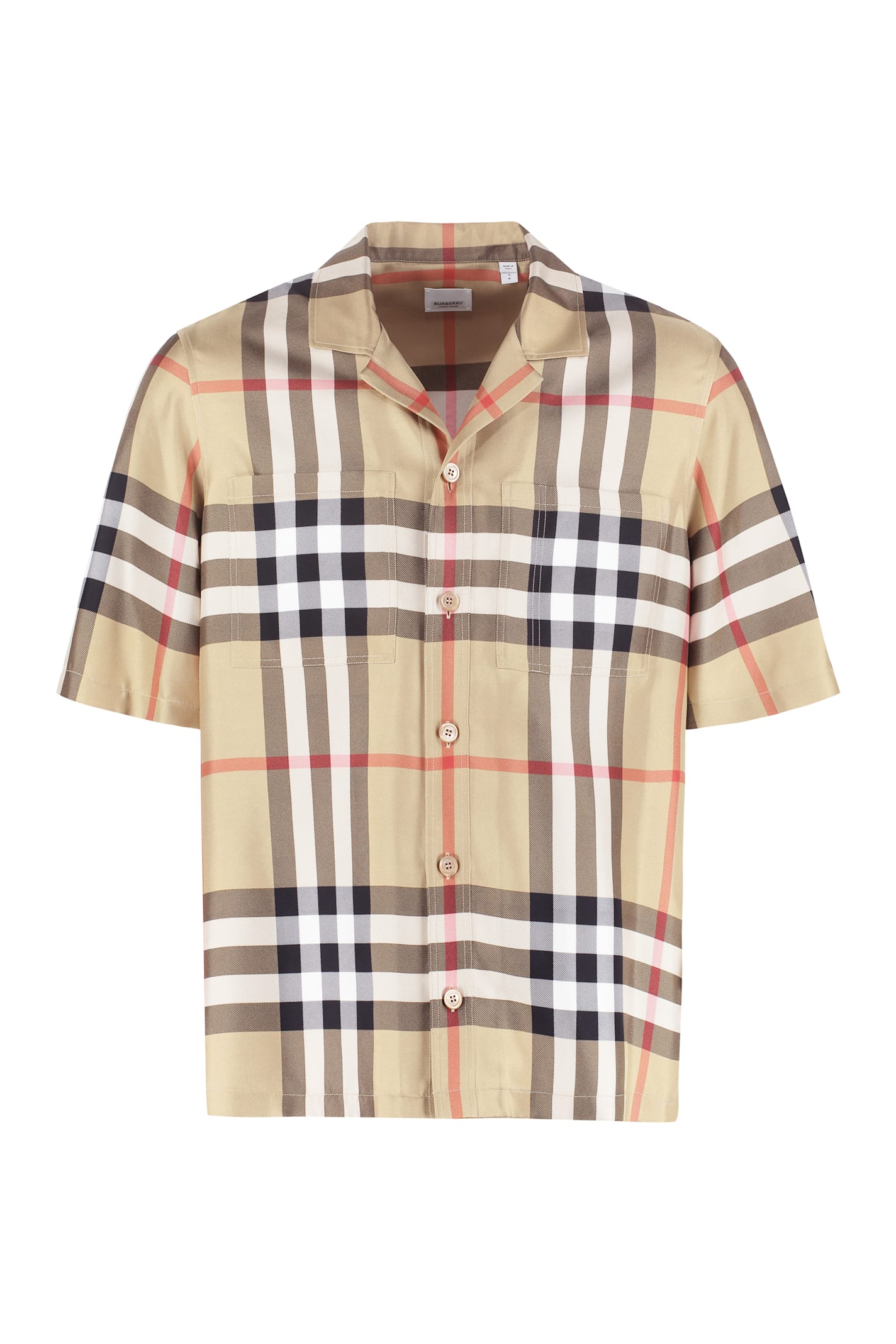 Burberry Short Sleeve Silk Shirt - Beige