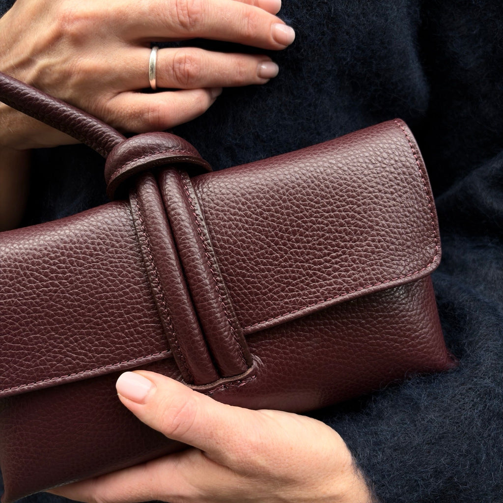 London Atelier Byproduct Leather Loop Clutch Bag