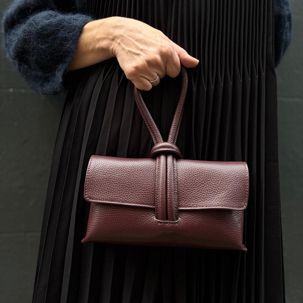 London Atelier Byproduct Leather Loop Clutch Bag