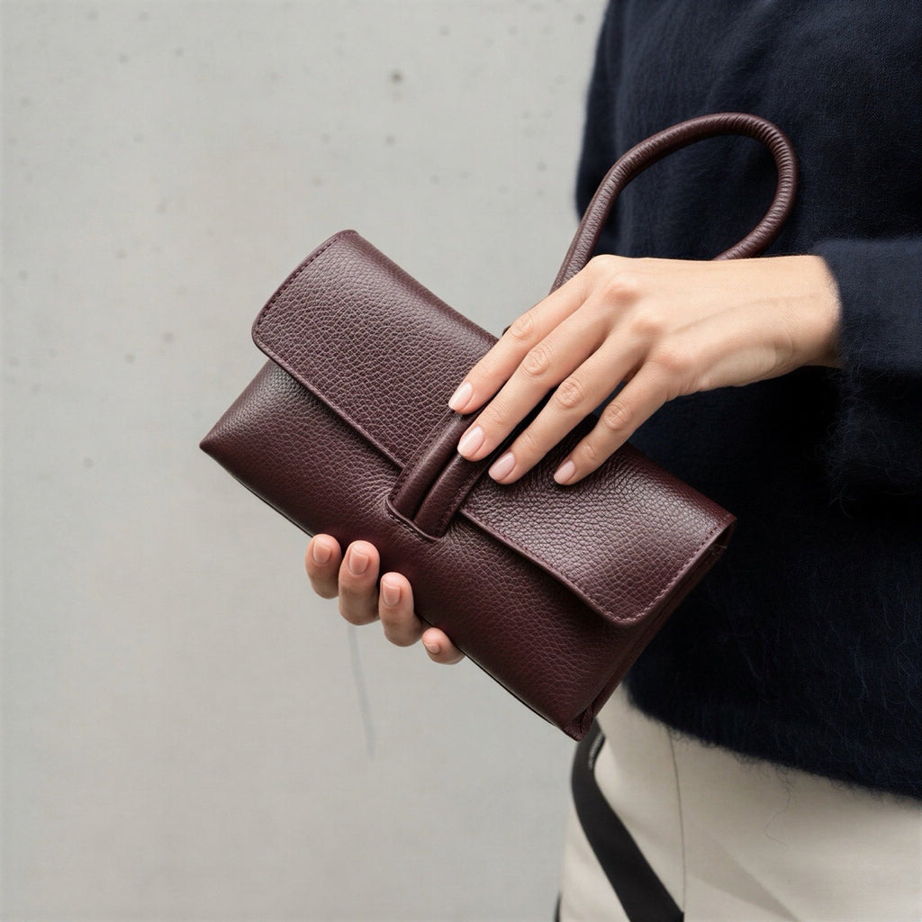 London Atelier Byproduct Leather Loop Clutch Bag