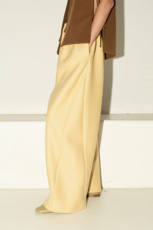 Datura Heavy Boiled Wool Judo Pants - Butter