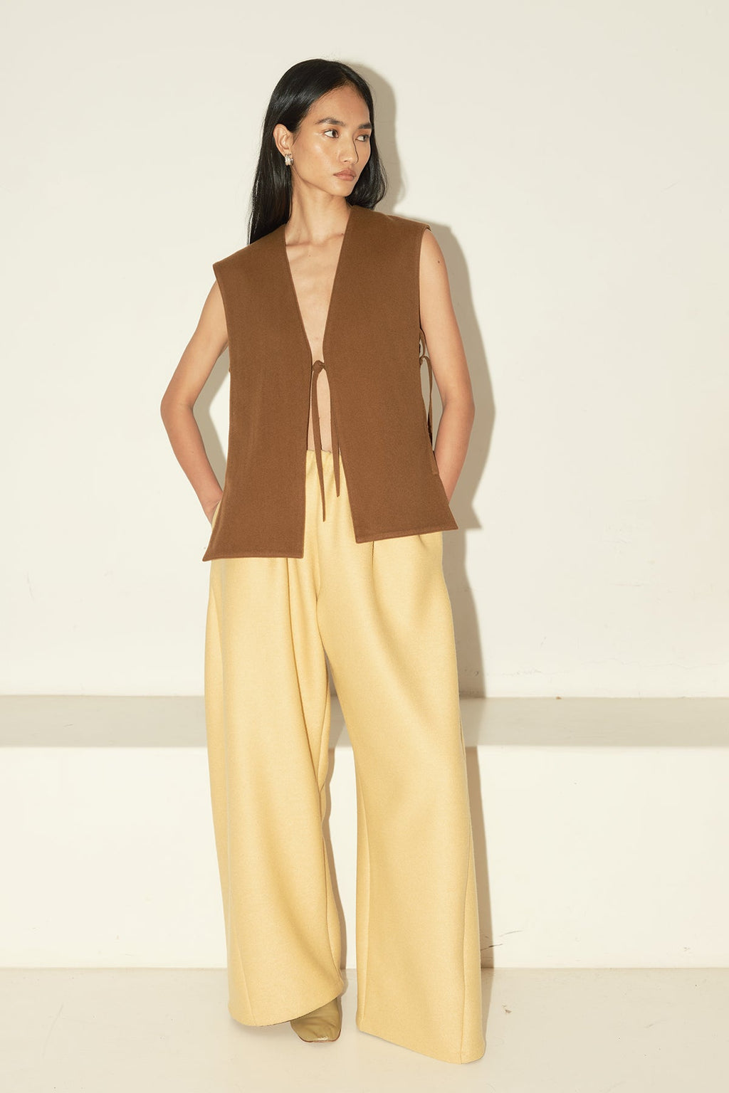 Datura Heavy Boiled Wool Judo Pants - Butter