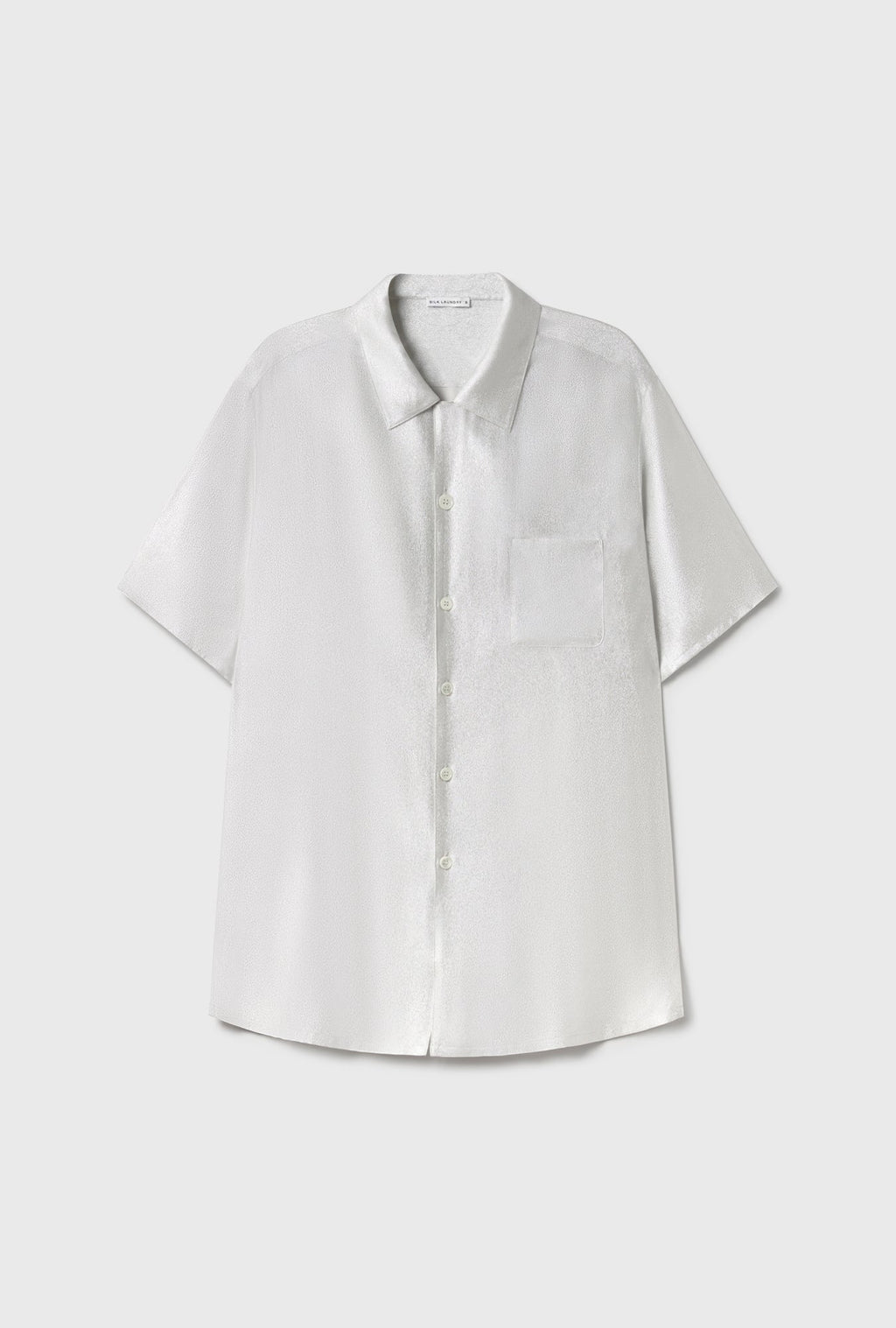 Silk Laundry Camp Shirt - Silver Foil