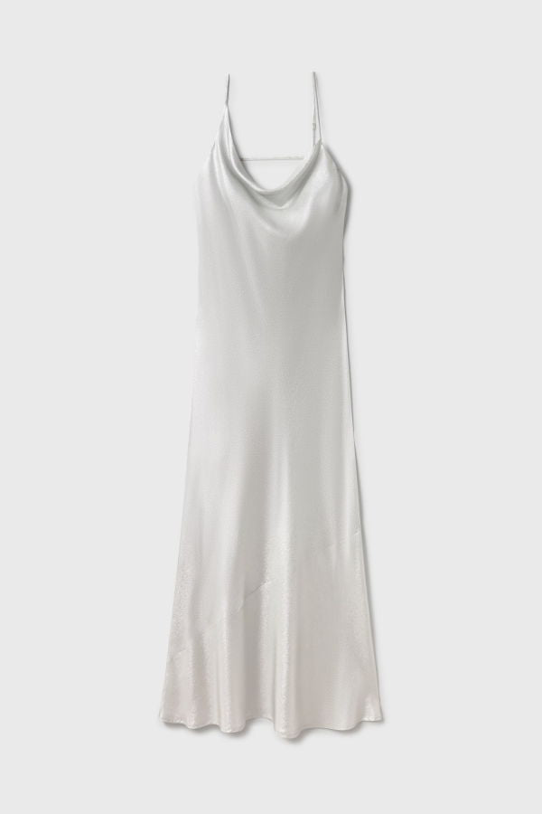 Silk Laundry Carrie Dress - Silver Foil