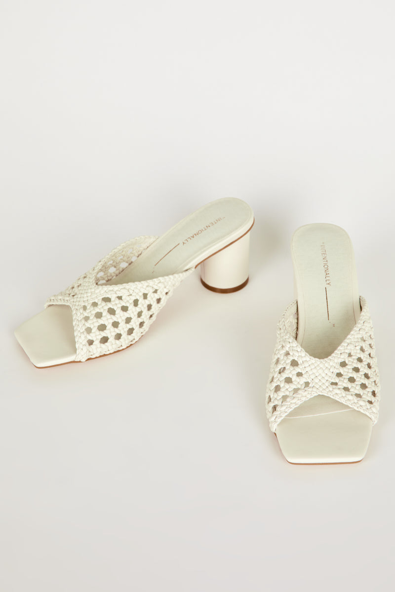 "INTENTIONALLY __________." Cassandra Vegan Heel