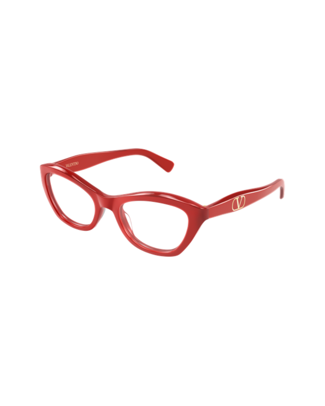 Valentino Cat-Eye Oval Glasses - Red/Transparent
