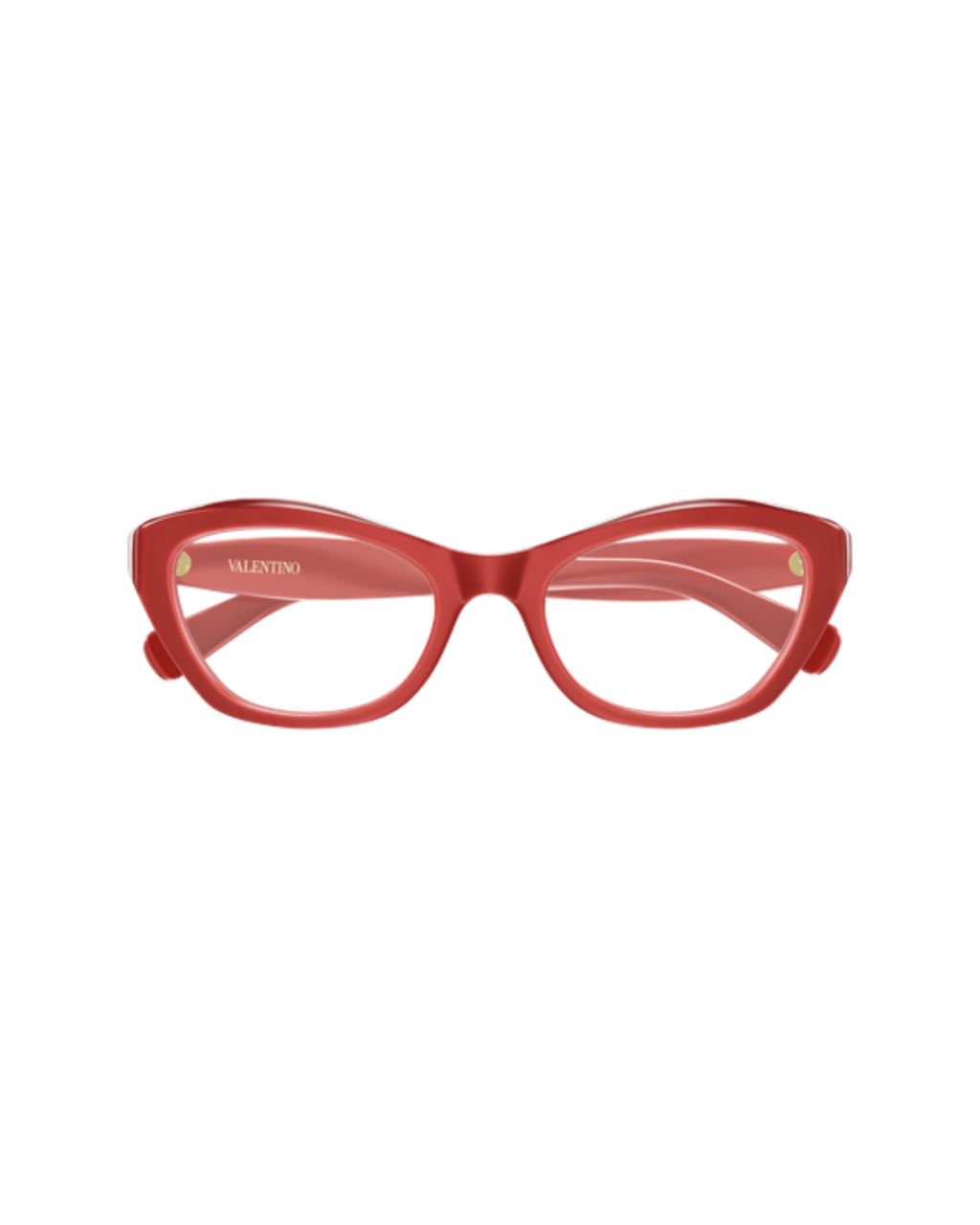 Valentino Cat-Eye Oval Glasses - Red/Transparent
