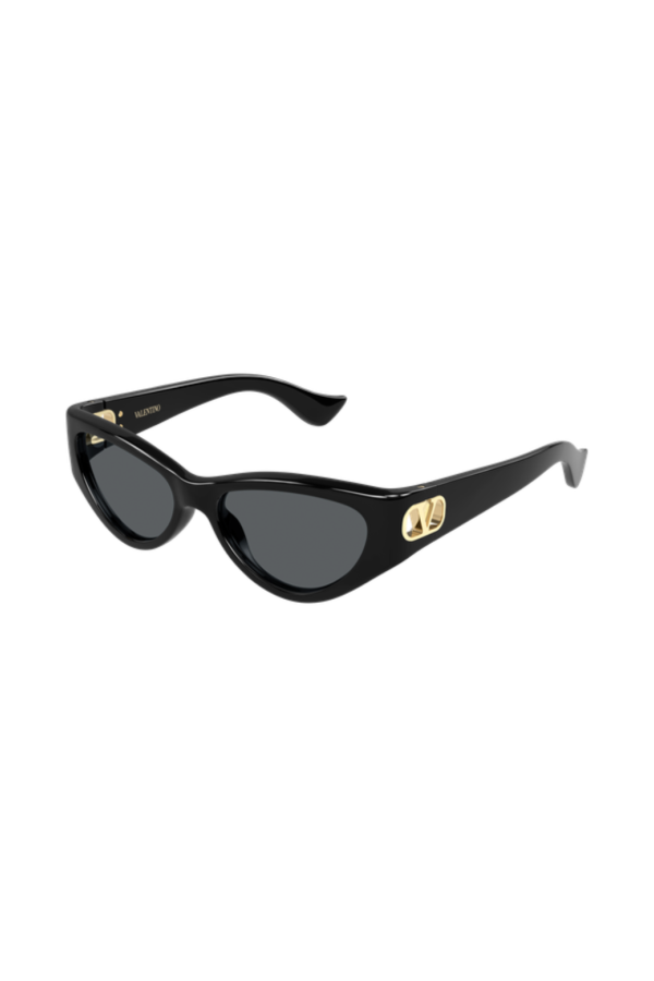 Valentino Cat-Eye Oval Sunglasses - Black/Grey