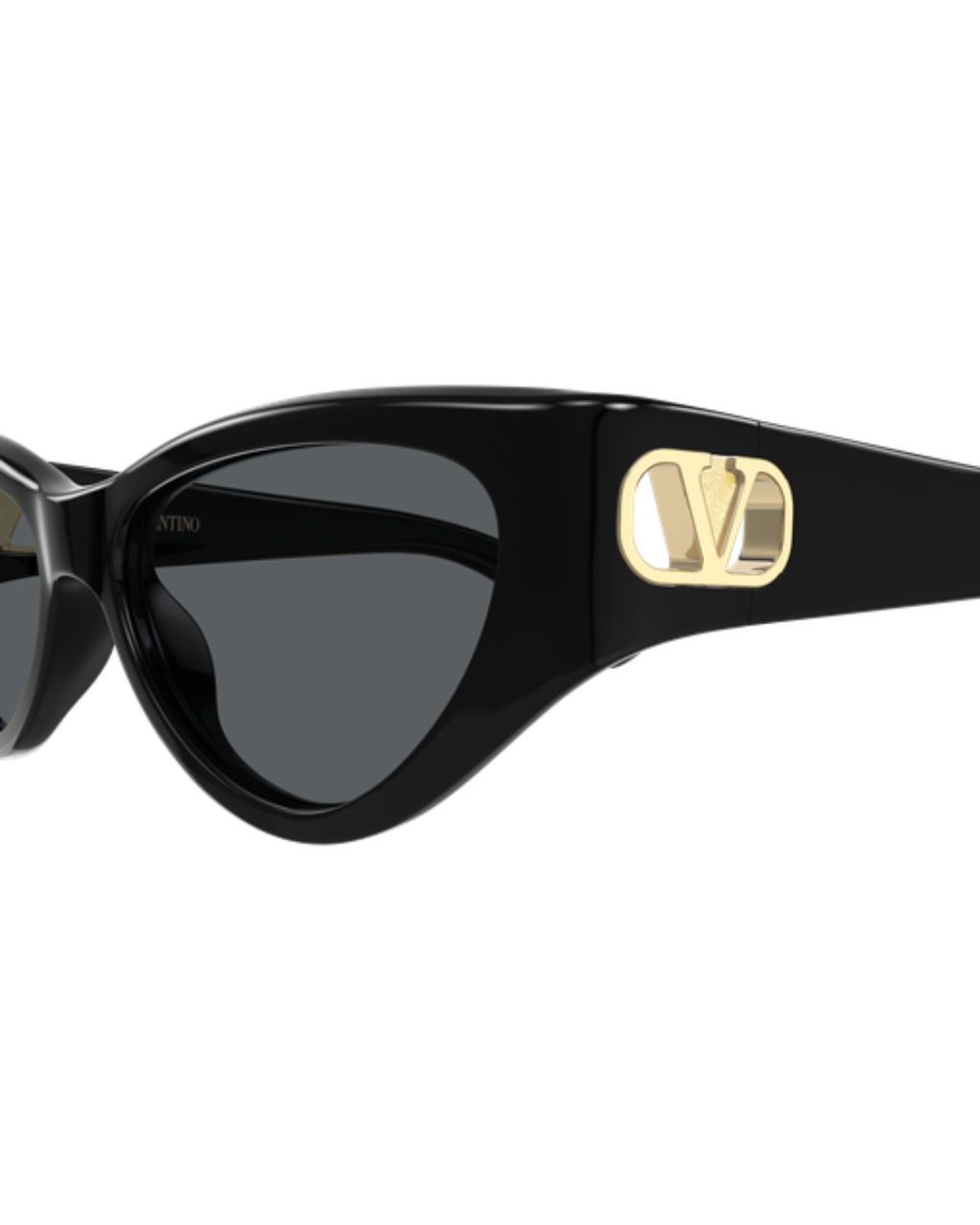 Valentino Cat-Eye Oval Sunglasses - Black/Grey
