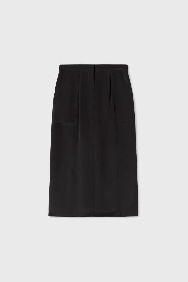 Silk Laundry CDC Long Suit Skirt - Black