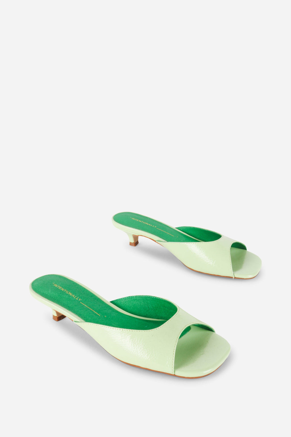"INTENTIONALLY __________." Cee Kitten Heel Mule Shoes