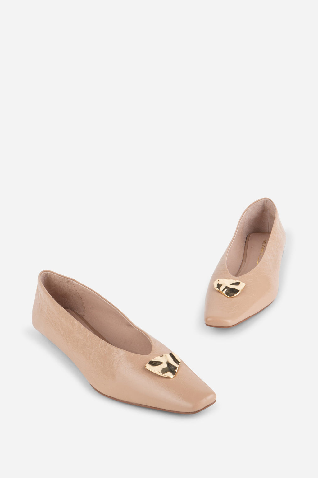 "INTENTIONALLY __________." Celda Crinkle Patent Flat