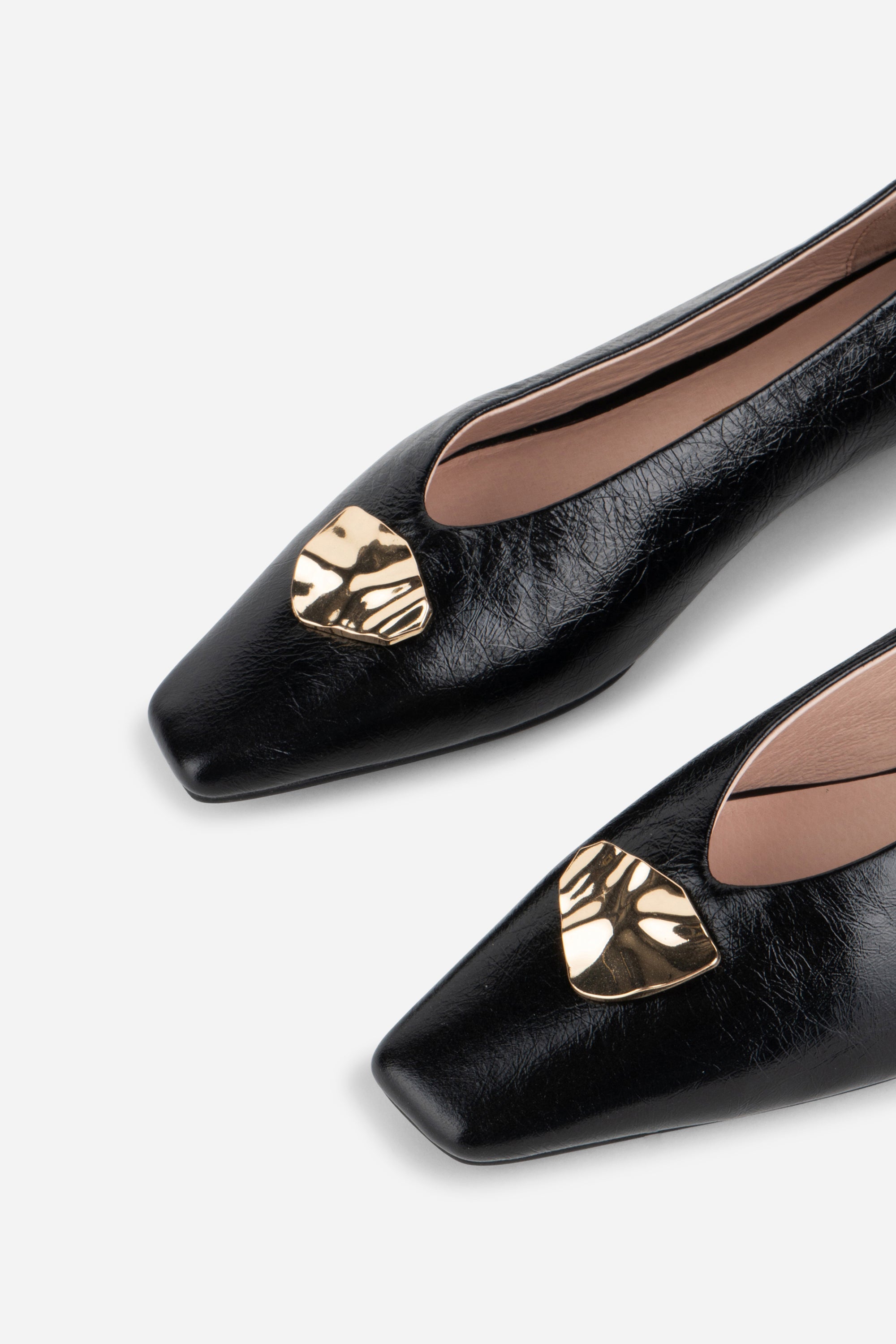"INTENTIONALLY __________." Celda Crinkle Patent Flat
