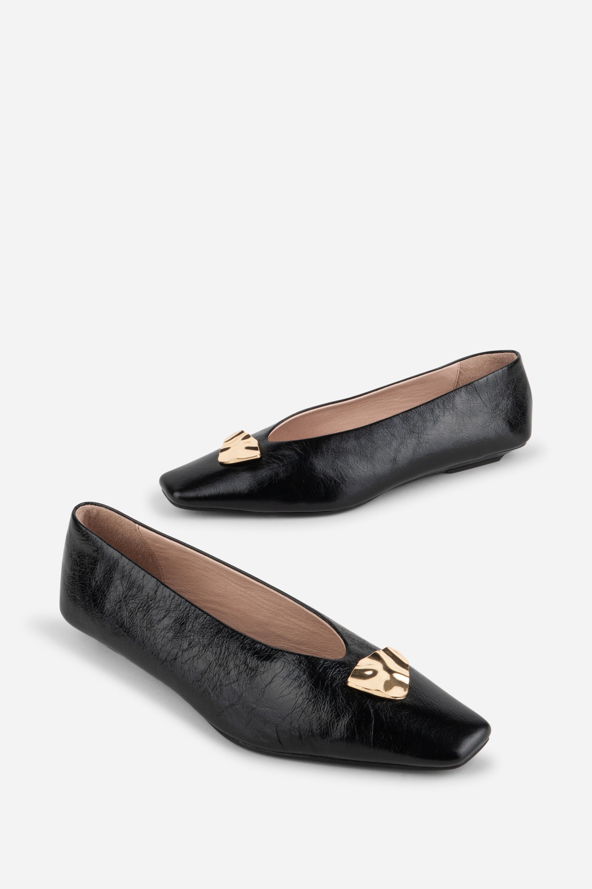 "INTENTIONALLY __________." Celda Crinkle Patent Flat