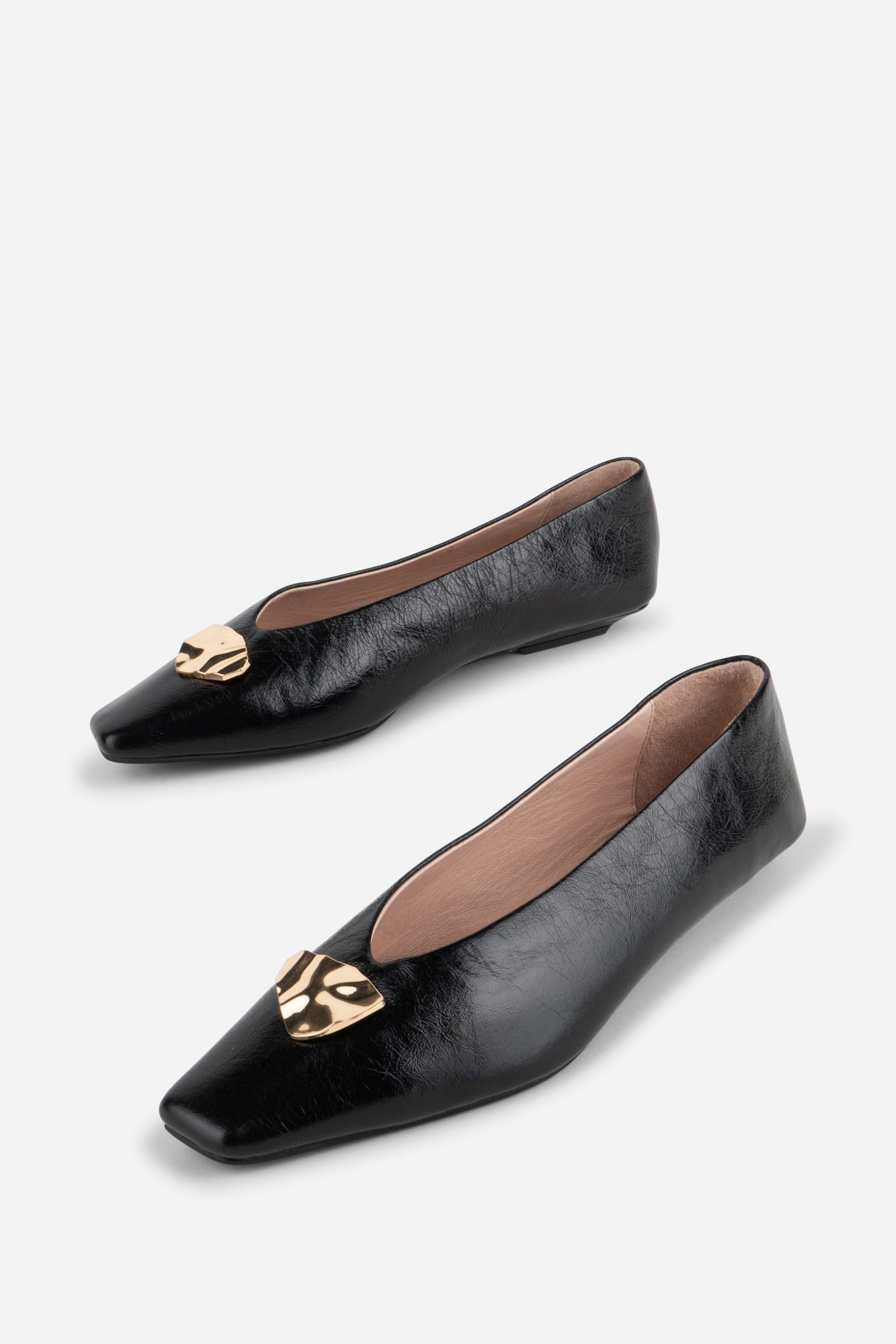 "INTENTIONALLY __________." Celda Crinkle Patent Flat